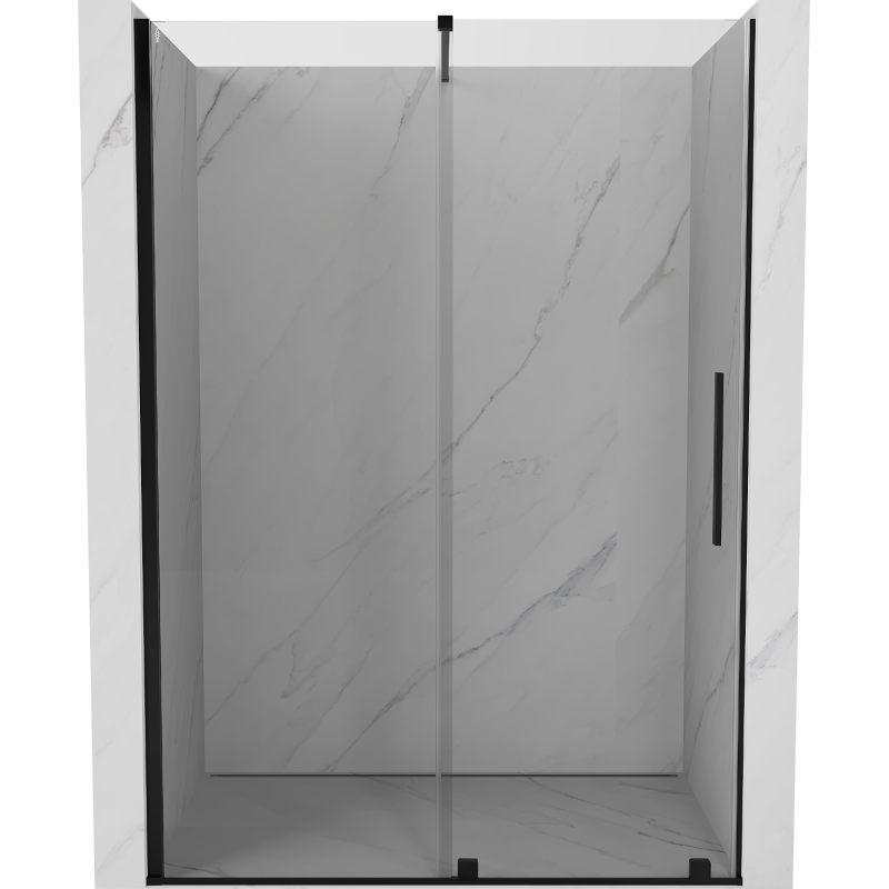 Mexen Velar douchedeur schuifbaar 130 cm, transparant, zwart - 871-130-000-01-70