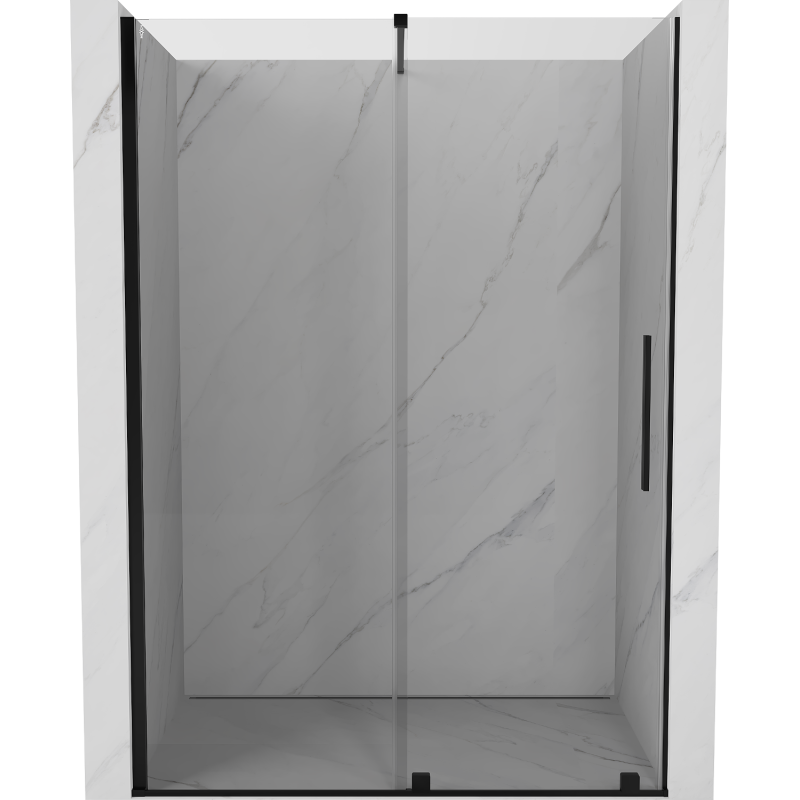 Mexen Velar skjutdörr dusch 160 cm, transparent, svart - 871-160-000-01-70
