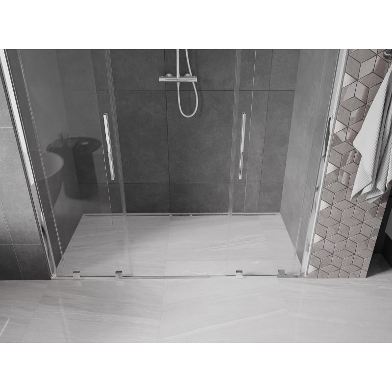 Mexen Velar Duo Schiebetür-Duschwand 180 cm, transparent, Chrom - 871-180-000-02-01