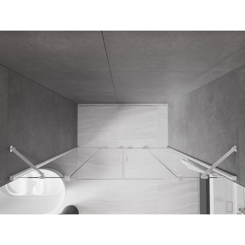 Mexen Velar Duo drzwi prysznicowe rozsuwane 180 cm, transparent, chrom - 871-180-000-02-01