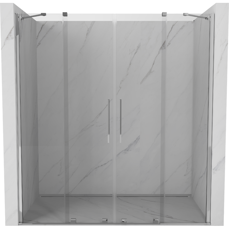 Mexen Velar Duo drzwi prysznicowe rozsuwane 200 cm, transparent, chrom - 871-200-000-02-01