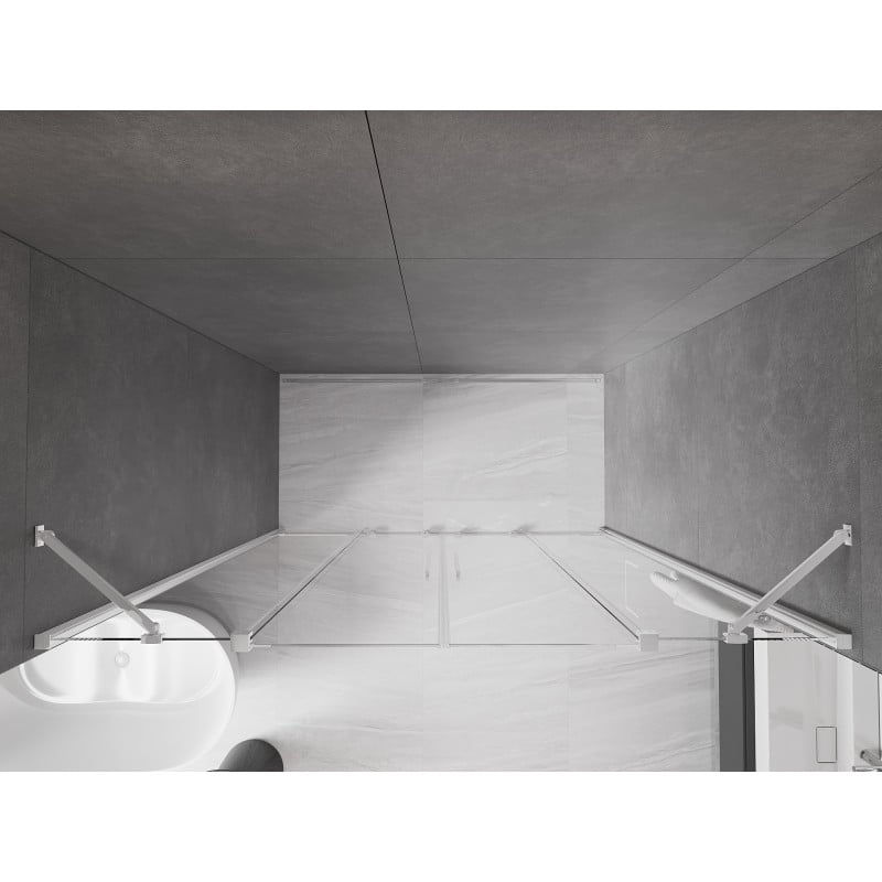 Mexen Velar Duo skjutbara duschdörrar 200 cm, transparent, krom - 871-200-000-02-01