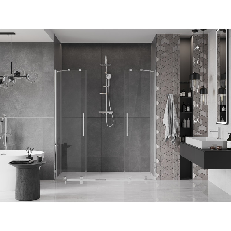 Mexen Velar Duo drzwi prysznicowe rozsuwane 170 cm, transparent, chrom - 871-170-000-02-01