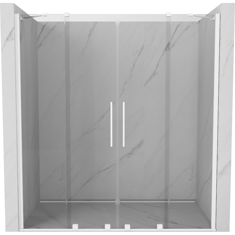 Mexen Velar Duo drzwi prysznicowe rozsuwane 170 cm, transparent, białe - 871-170-000-02-20