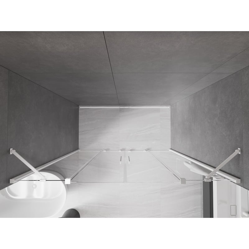 Mexen Velar Duo Skjutdörrar för Dusch 180 cm, Transparent, Vit - 871-180-000-02-20