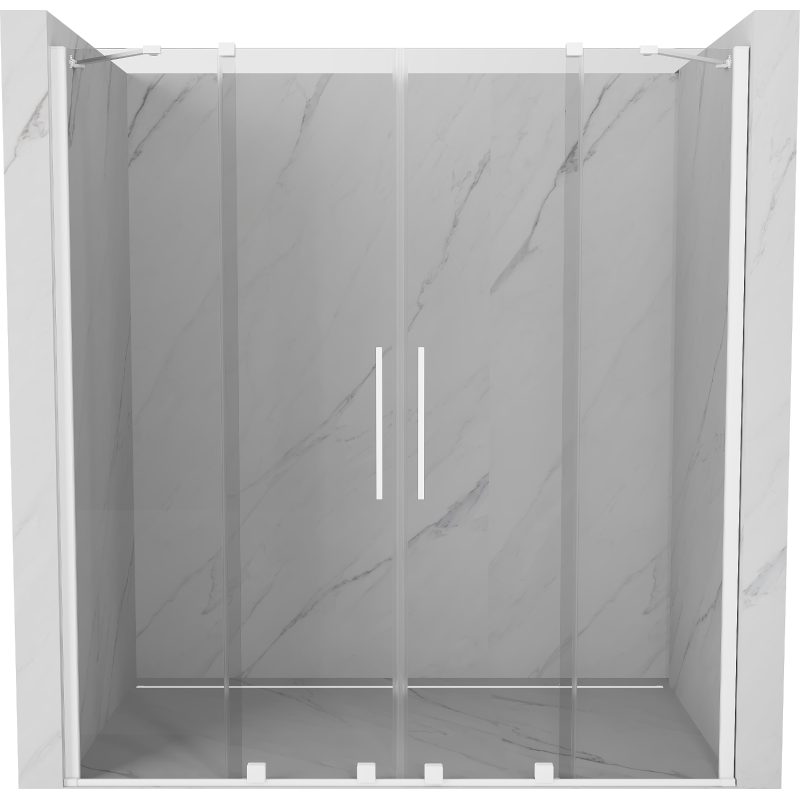 Mexen Velar Duo puerta de ducha corredera 200 cm, transparente, blanco - 871-200-000-02-20