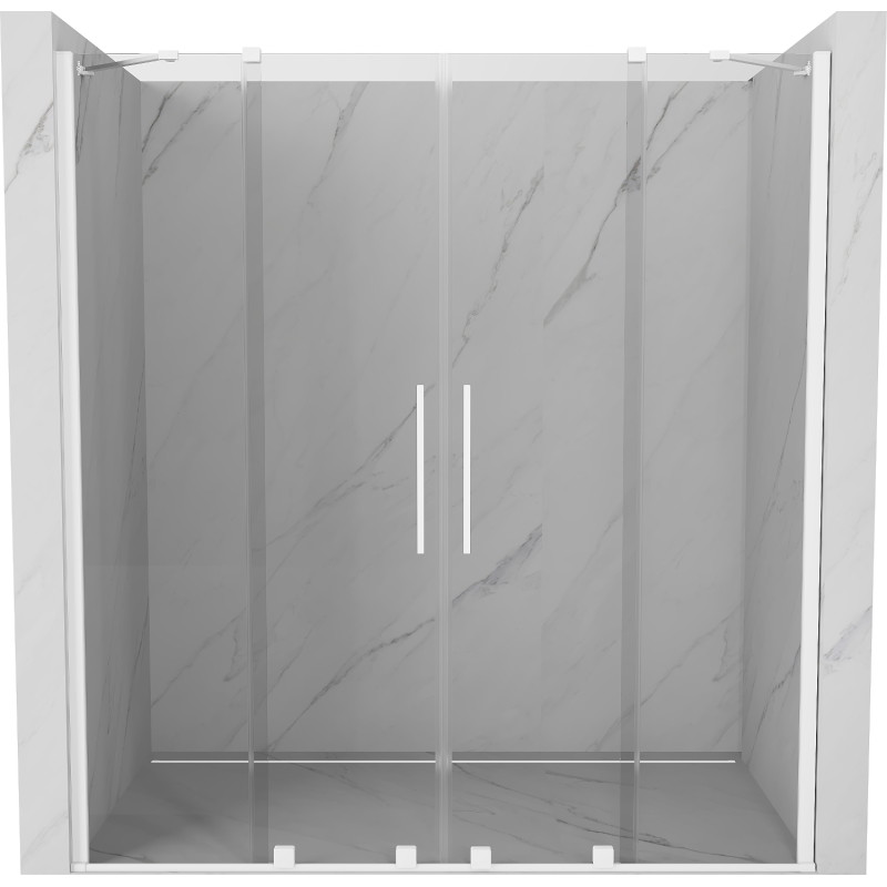 Mexen Velar Duo sliding shower doors 200 cm, transparent, white - 871-200-000-02-20