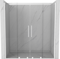 Mexen Velar Duo klizna tuš vrata 200 cm, prozirna, bijela - 871-200-000-02-20