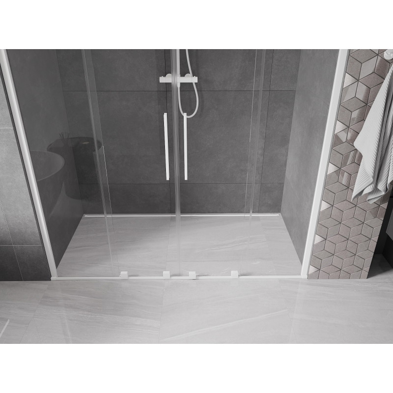 Mexen Velar Duo sliding shower doors 200 cm, transparent, white - 871-200-000-02-20