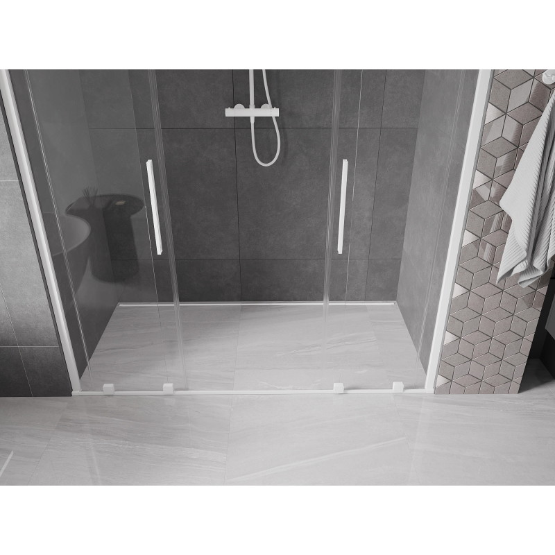 Mexen Velar Duo sliding shower doors 200 cm, transparent, white - 871-200-000-02-20