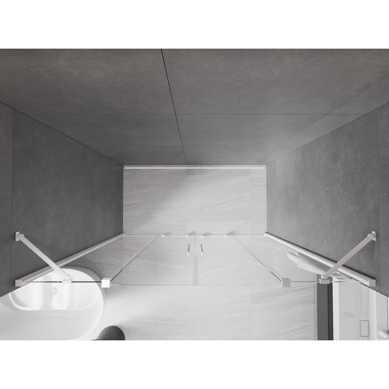 Mexen Velar Duo sliding shower doors 200 cm, transparent, white - 871-200-000-02-20
