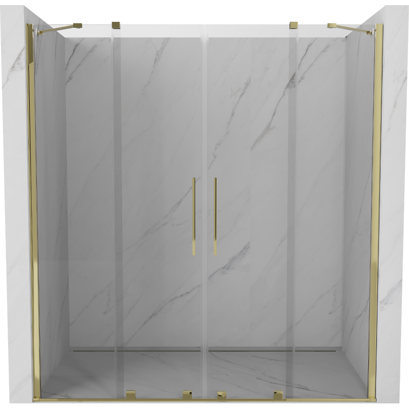 Mexen Velar Duo drzwi prysznicowe rozsuwane 170 cm, transparent, złote - 871-170-000-02-50