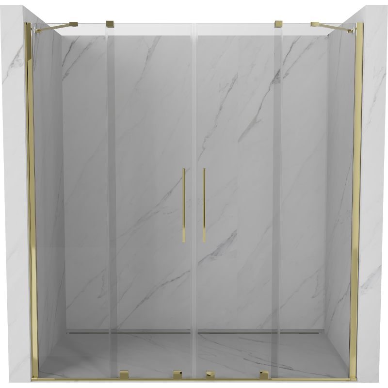 Mexen Velar Duo Schiebeduschtüren 170 cm, transparent, gold - 871-170-000-02-50