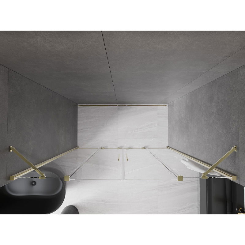 Mexen Velar Duo portas de duche de correr 170 cm, transparentes, douradas - 871-170-000-02-50