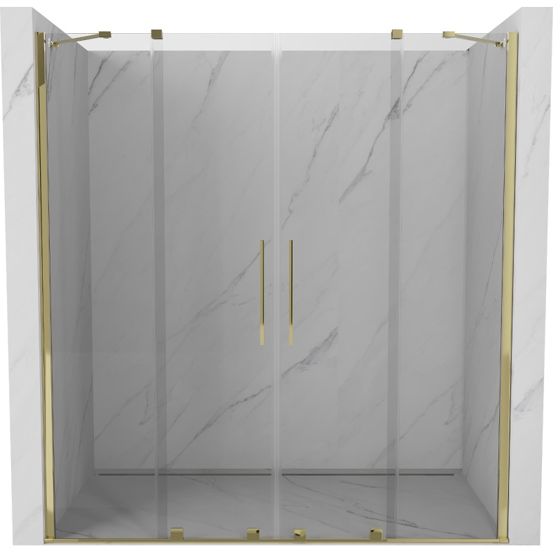 Mexen Velar Duo schuifbare douchedeuren 180 cm, transparant, goud - 871-180-000-02-50