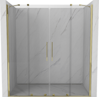 Mexen Velar Duo klizna vrata za tuš 180 cm, prozirna, zlatna - 871-180-000-02-50