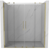 Mexen Velar Duo drzwi prysznicowe rozsuwane 200 cm, transparent, złote - 871-200-000-02-50