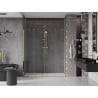 Mexen Velar Duo drzwi prysznicowe rozsuwane 200 cm, transparent, złote - 871-200-000-02-50