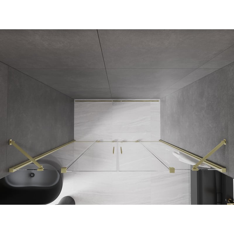 Mexen Velar Duo porte doccia scorrevoli 170 cm, trasparente, oro spazzolato - 871-170-000-02-55