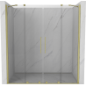 Mexen Velar Duo Duschschiebetüren 180 cm, transparent, gebürstetes Gold - 871-180-000-02-55
