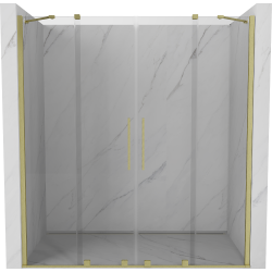 Mexen Velar Duo drzwi prysznicowe rozsuwane 200 cm, transparent, złote szczotkowane - 871-200-000-02-55
