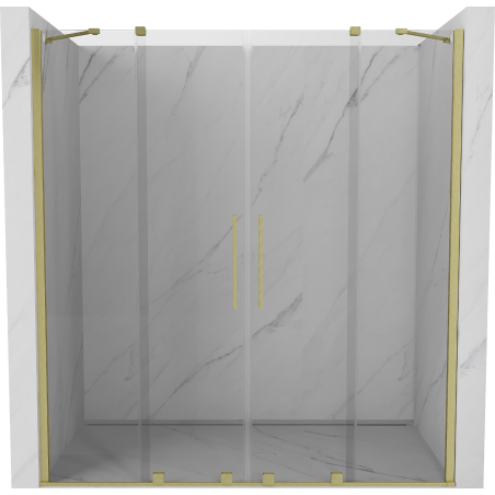 Mexen Velar Duo Schiebetür 200 cm, transparent, gebürstetes Gold - 871-200-000-02-55