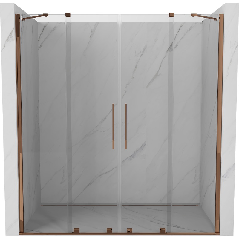 Mexen Velar Duo schuifbare douchedeuren 170 cm, transparant, roségoud - 871-170-000-02-60