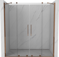 Mexen Velar Duo drzwi prysznicowe rozsuwane 180 cm, transparent, różowe złoto - 871-180-000-02-60