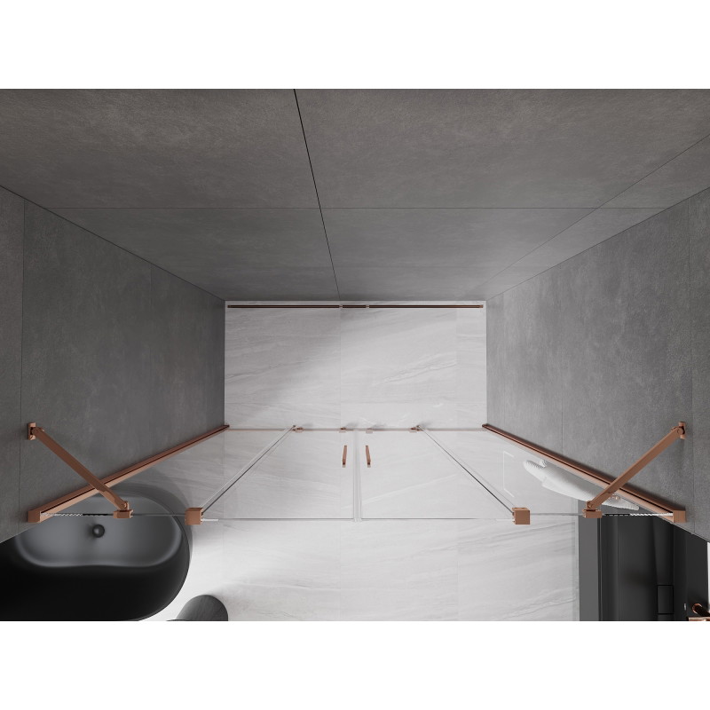 Mexen Velar Duo schuifbare douchedeuren 180 cm, transparant, roze goud - 871-180-000-02-60