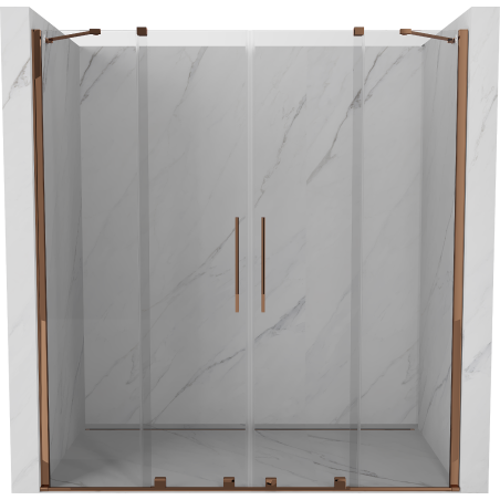 Mexen Velar Duo schuifdouchedeur 200 cm, transparant, roze goud - 871-200-000-02-60