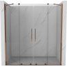Mexen Velar Duo drzwi prysznicowe rozsuwane 200 cm, transparent, różowe złoto - 871-200-000-02-60