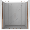 Mexen Velar Duo Schiebetür Duschwand 200 cm, transparent, Roségold - 871-200-000-02-60