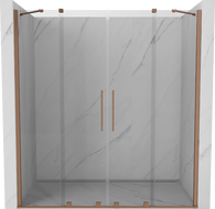 Mexen Velar Duo puertas de ducha correderas 180 cm, transparente, cobre cepillado - 871-180-000-02-65