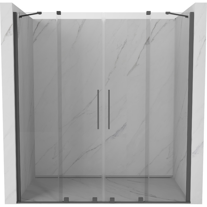 Mexen Velar Duo portes de douche coulissantes 170 cm, transparentes, gris canon brossé - 871-170-000-02-66