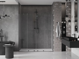 Mexen Velar Duo porte de douche coulissantes 170 cm, transparent, gris canon brossé - 871-170-000-02-66