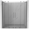 Mexen Velar Duo schuifdeur voor douche 180 cm, transparant, geborsteld geweergrijs - 871-180-000-02-66