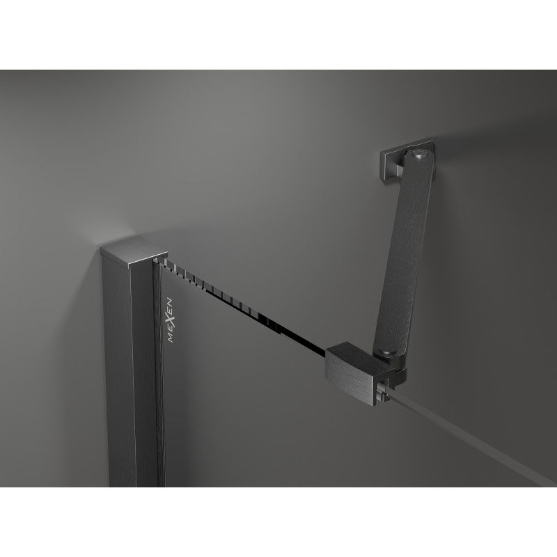 Mexen Velar Duo puerta de ducha corredera 180 cm, transparente, gris metalizado cepillado - 871-180-000-02-66