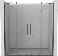 Mexen Velar Duo klizna vrata za tuš 200 cm, prozirna, srebrno-siva brušena - 871-200-000-02-66