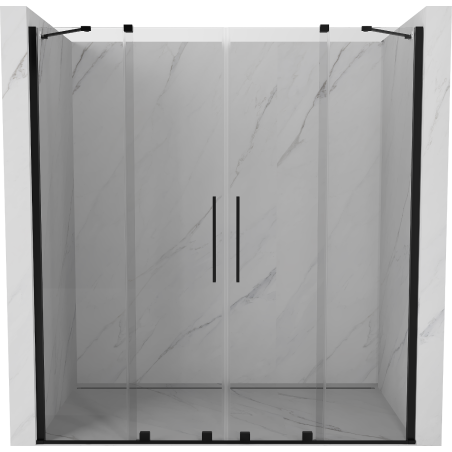Mexen Velar Duo drzwi prysznicowe rozsuwane 200 cm, transparent, czarne - 871-200-000-02-70