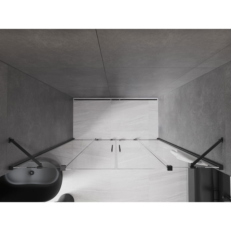 Mexen Velar Duo porte de douche coulissante 200 cm, transparent, noir - 871-200-000-02-70