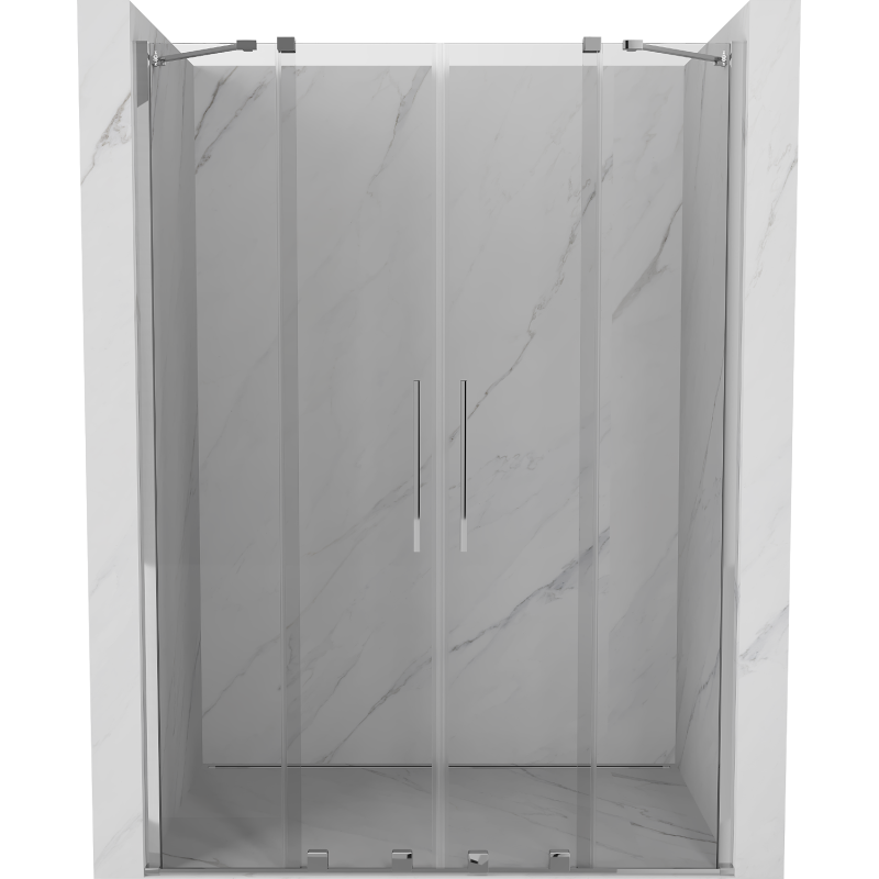 Mexen Velar Duo Schiebetür-Duschwand 140 cm, transparent, Chrom - 871-140-000-02-01