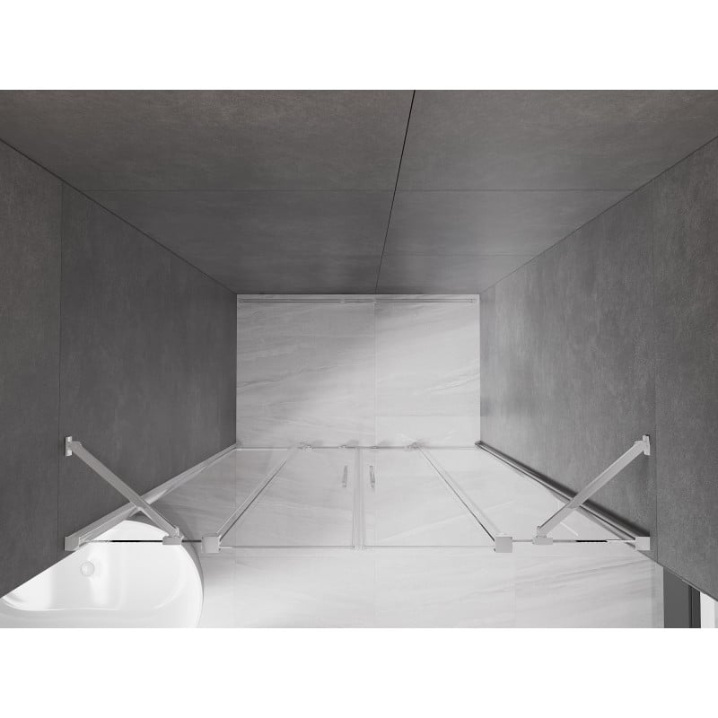 Mexen Velar Duo skjutbar duschdörr 150 cm, transparent, krom - 871-150-000-02-01