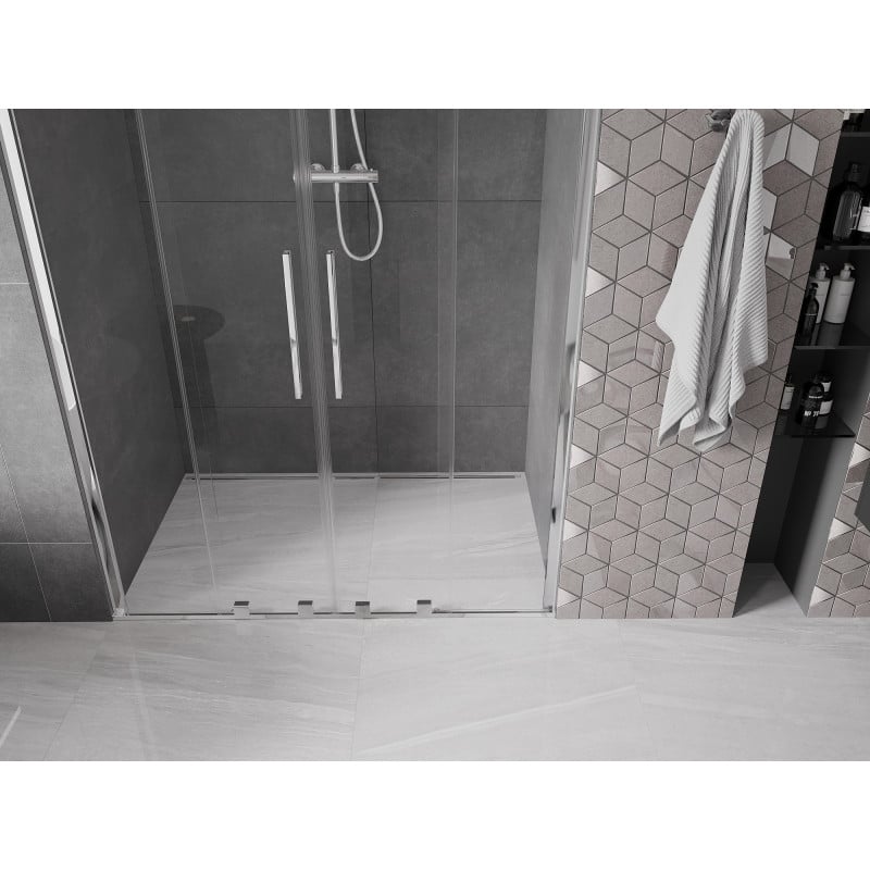 Mexen Velar Duo drzwi prysznicowe rozsuwane 160 cm, transparent, chrom - 871-160-000-02-01