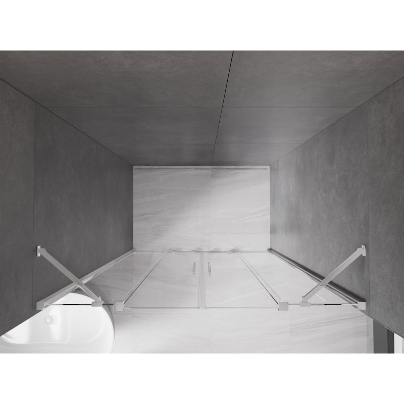 Mexen Velar Duo schuifdeuren voor douche 160 cm, transparant, chroom - 871-160-000-02-01