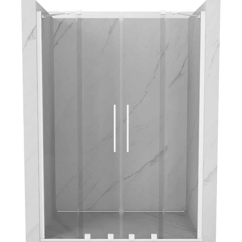 Mexen Velar Duo sliding shower doors 160 cm, transparent, white - 871-160-000-02-20