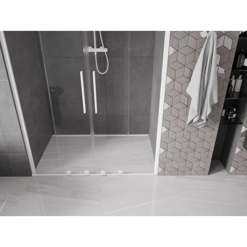 Mexen Velar Duo lükanduste dušš 160 cm, läbipaistev, valge - 871-160-000-02-20