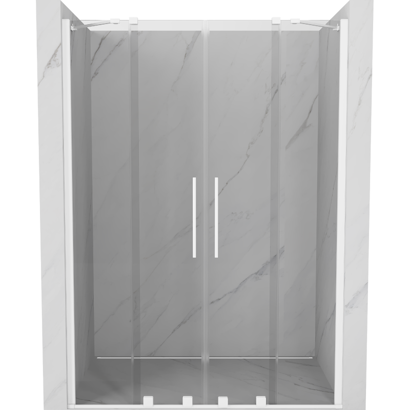 Mexen Velar Duo drzwi prysznicowe rozsuwane 150 cm, transparent, białe - 871-150-000-02-20