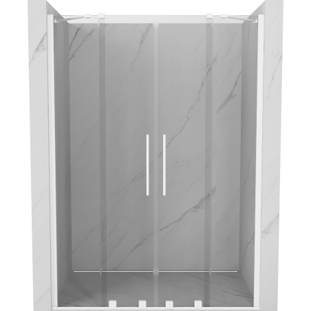Mexen Velar Duo drzwi prysznicowe rozsuwane 150 cm, transparent, białe - 871-150-000-02-20