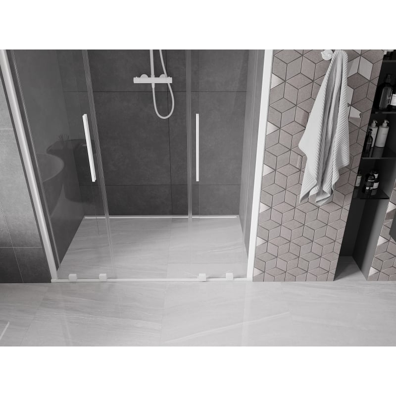 Mexen Velar Duo sliding shower doors 150 cm, transparent, white - 871-150-000-02-20