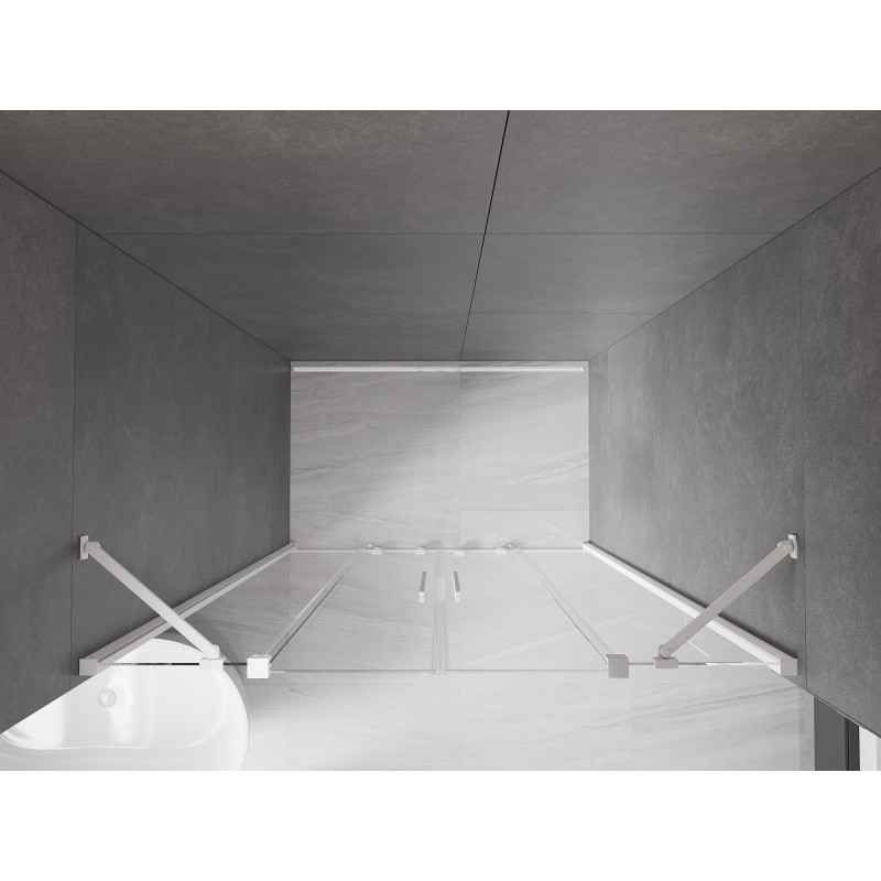 Mexen Velar Duo schuifdouchedeuren 150 cm, transparant, wit - 871-150-000-02-20